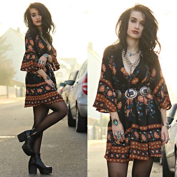 🌼 GYPSY COUTURE 🌼 SOUL FLOWER GIRL DRESS MAXI LONG TRIBE PYRAMID COLLECTION - Picture 2 of 16